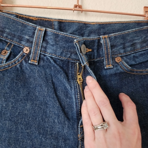 LEVI'S x VINTAGE 514 Super Low Rise Flare Jeans USA Made size‎ M/7 - Picture 8 of 8